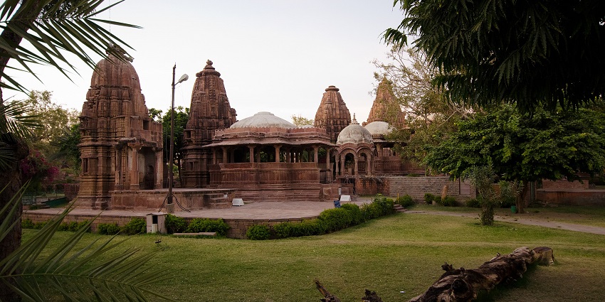 Panoramic views of the beautiful Mandore Gardens which is an historic Garden with temple