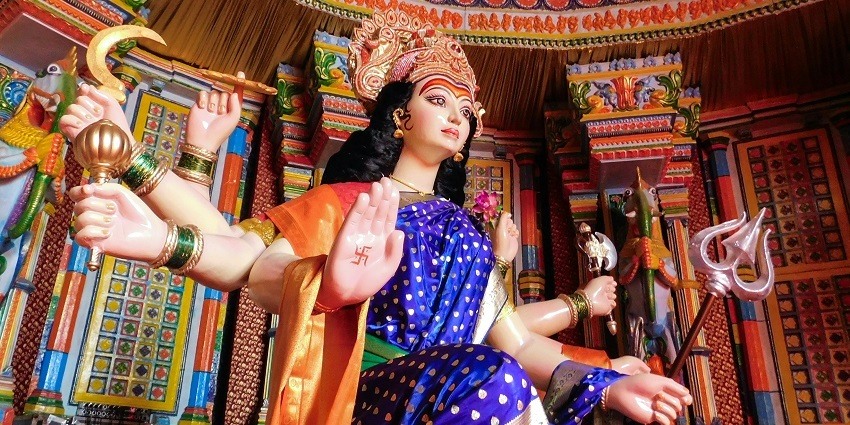 Statue of Gauri Mata at the famous Mangala Gauri Temple, one of the top Bihar temples.