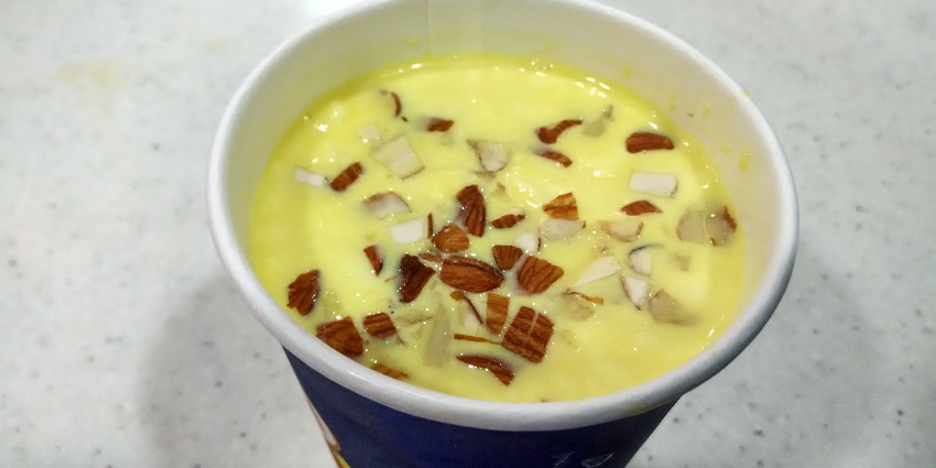 Masala Milk is a creamy, sweet drink with cardamom, saffron, and nuts.