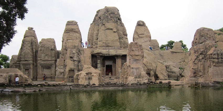 The ancient Masroor rock-cut temples, featuring detailed carvings, one of the main Kangra Temples