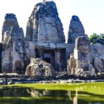 A scenic view of Masrur rock cut temple in Kangra, forming a stunning scenery