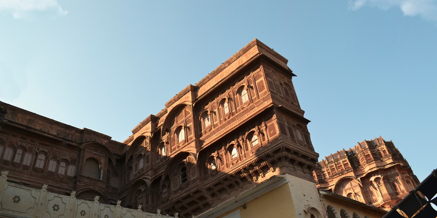The famous Mehrangarh Fort, one of the best places to visit in Jodhpur in evening.
