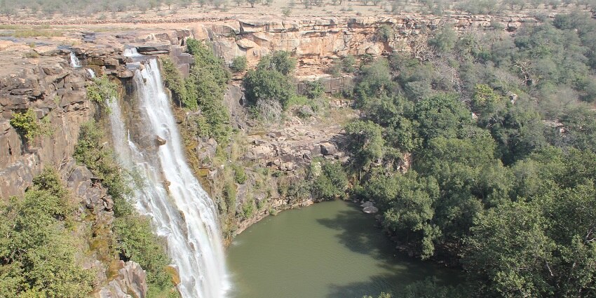 Majestic view of Menal Waterfalls, one of the most popular tourist attractions near Bhilwara