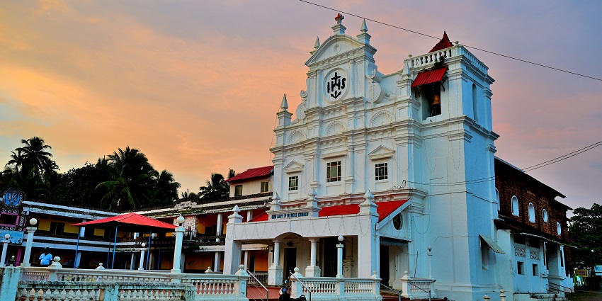 Panoramic snapshot of the iconic Mercy Church which is also know as Colva Church