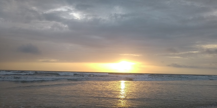 Snap of the beautiful Mobor Beach sunset view from its shores