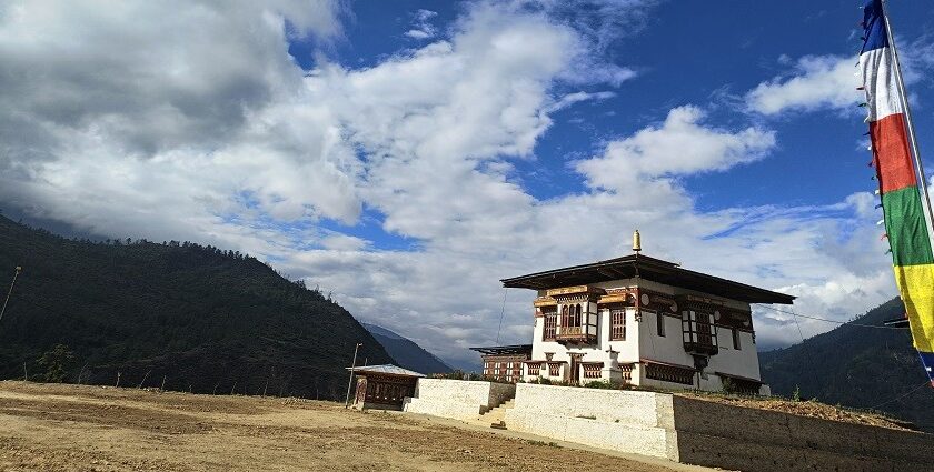 Old temple at Serlung Monastery, one of the historic monasteries in Bhutan.