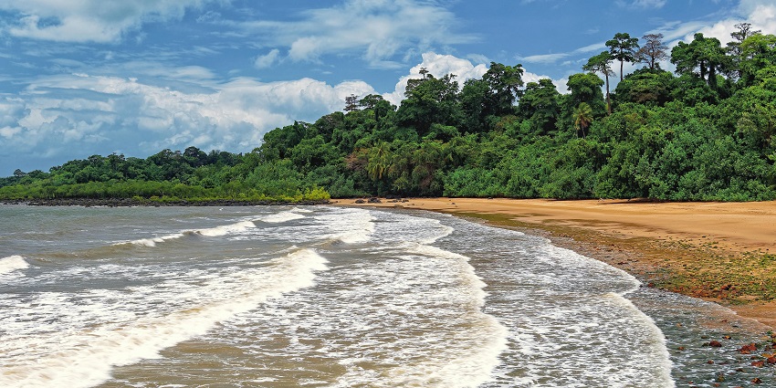 Monkey Beach is a hidden cove, accessible via a short boat ride or hiking the forest.