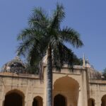 Courtyard of Jama Masjid, one of the most beautiful mosques, showcasing intricate architecture.