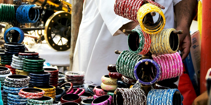 treet of Moti Bazaar, colourful shops with wearable clothes shopping in Jalandhar.
