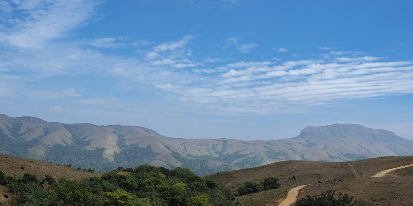 Pleasant vista of valleys and verdant foliage from the hill stations in Chikmagalur.