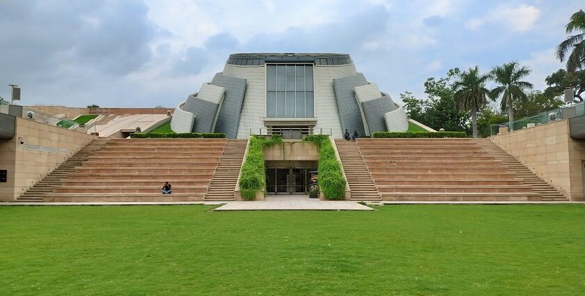 A stunning view of the prime minister museum with stunning architecture during the day.