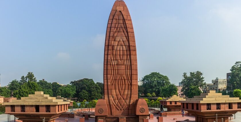 Panoramic view of the Jallianwala Bagh museum in Amritsar showcasing the history of 1919