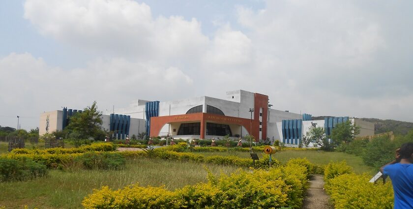 A view of the Science Centre, one of the museums in Ranchi, from a distance.