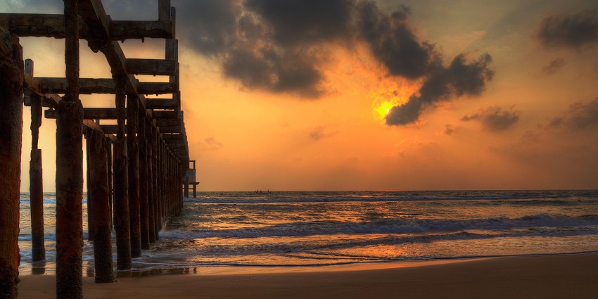 Scenic sunset view from the beautiful Mypadu Beach in Nellore Andhra Pradesh