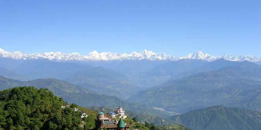 Nagarkot, with a backdrop of the Himalayas, is one of the scenic places to visit in Nepal.