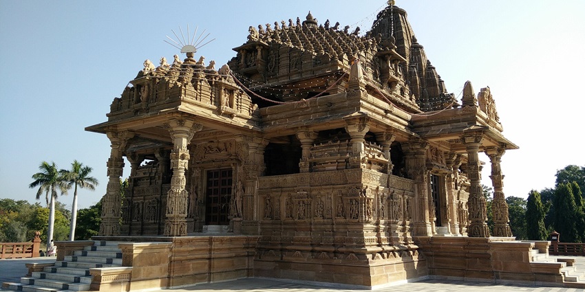 A scenic view of Nagda Temple ruins, showcasing the ancient architecture of this historic site.
