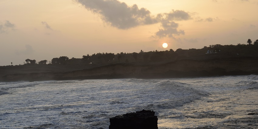 Breathtaking sunset seen from Nagoa Beach near Dwarka.