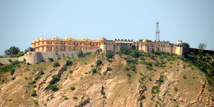 The Nahargarh attraction seen from a distance showcasing its massive structures.