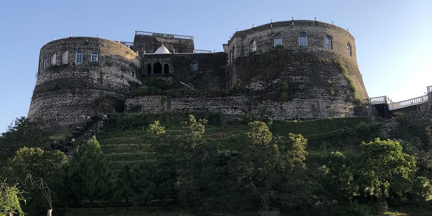 A beautiful historic fort standing on the green lush hills of the Nalagarh in Himachal Pradesh