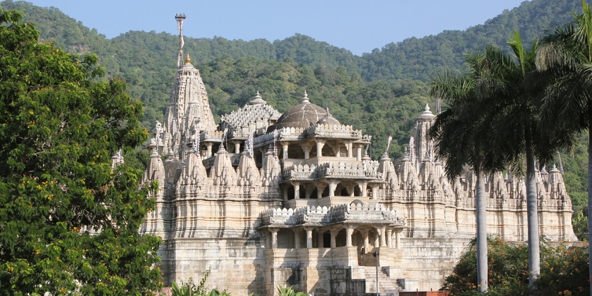 Nathdwara Temple, an important pilgrimage site, showcasing its intricate architecture.