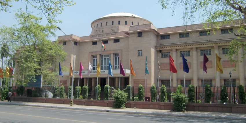 Image of the front view of National Museum New Delhi India - places to visit near Raj Ghat