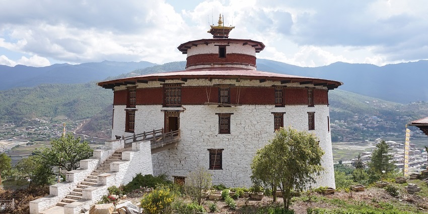 Museum in Paro Dzong showcasing Bhutanese history and cultural artefacts.