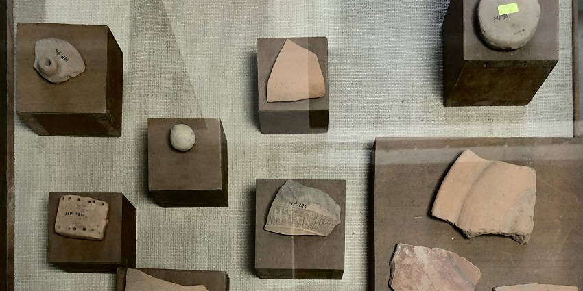 A mesmerising view of historical artefacts in a sightseeing place for travellers.