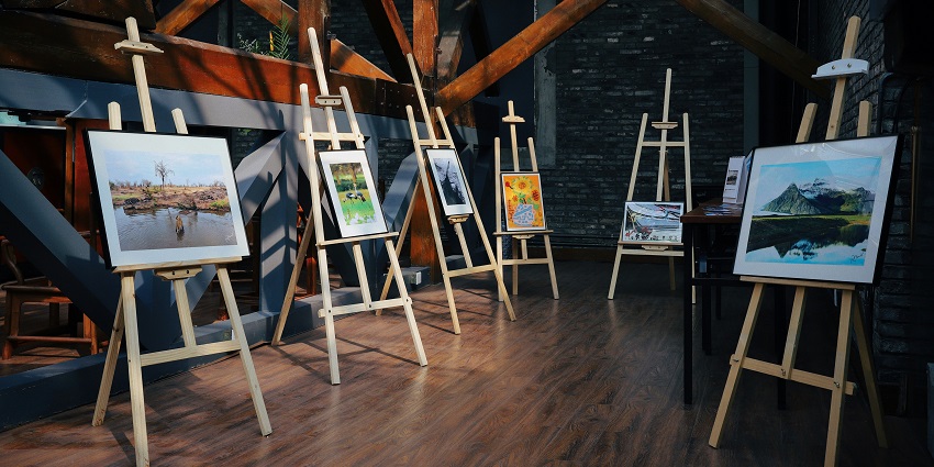 An inside view of the Nature Morte Art Gallery, one of the famous art galleries in Delhi.