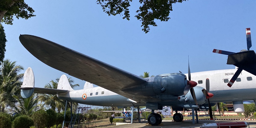 Snapshot of the Indian navy war plane in naval museum which is an idyllic place to visit in Vasco Da Gama