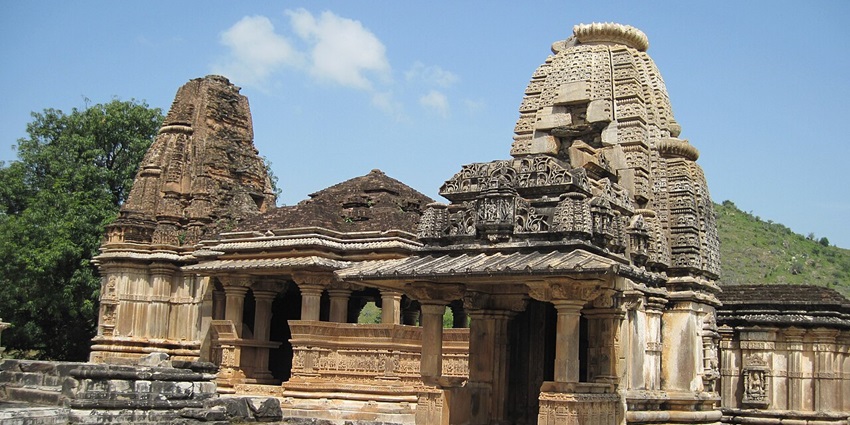 Inside the courtyard of Neemach Mata Temple,one of the places to visit in Udaipur for couples.