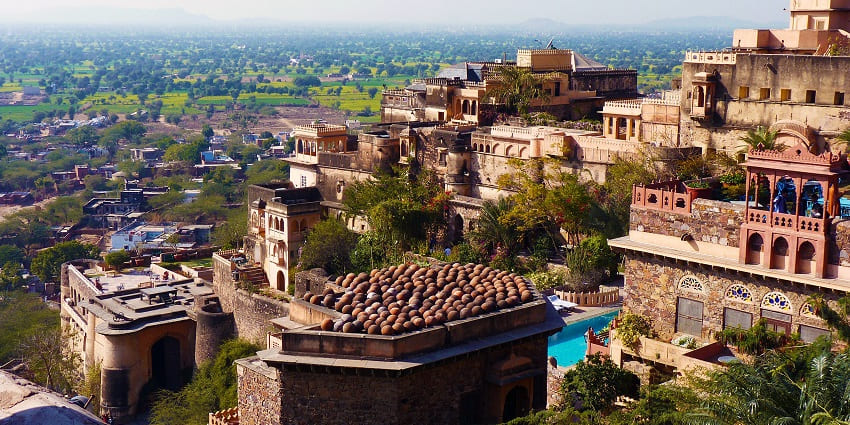 Panoramic snap from the city from the high grounds of Neemrana Fort