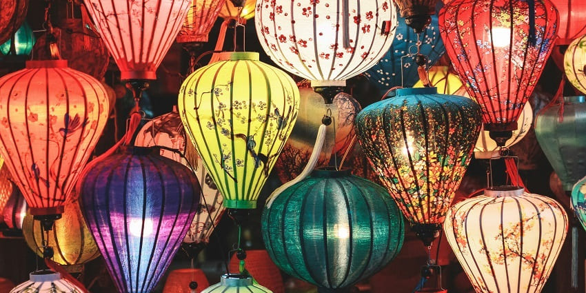A glimpse of bright and colourful lanterns being sold at the Village Craft Market.