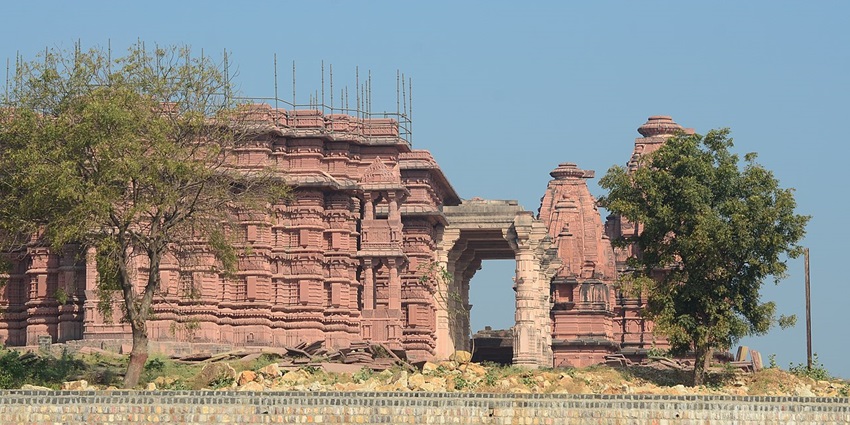Image of a Jain temple view from distance - one of the Jain temples in Madhya Pradesh