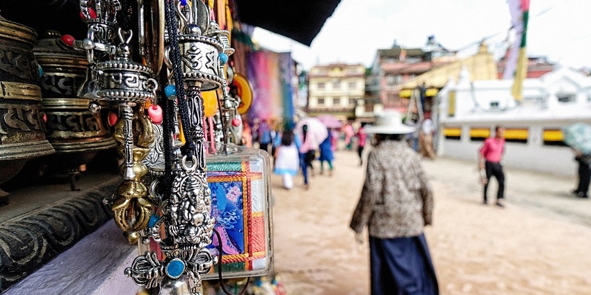 People walking on the New Road, one of the best places for shopping in Kathmandu.