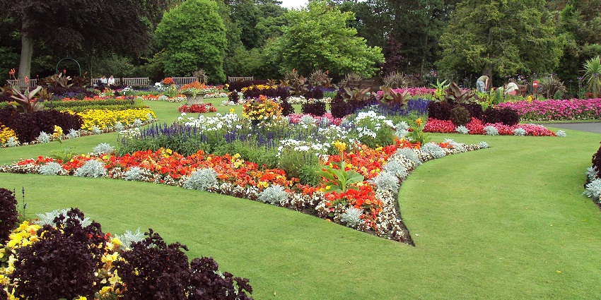 Panoramic image of the beautiful botanical garden which is the perfect spot for picnic in Vadodara