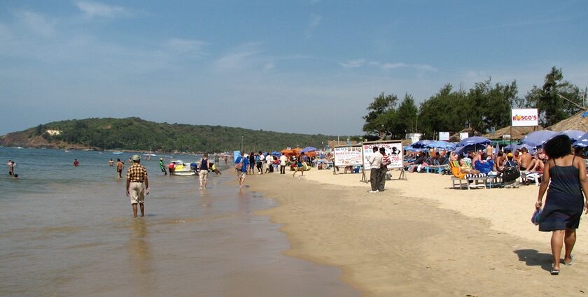 Baga Beach in North Goa is a haven for water sports like parasailing, jet skiing, and more.