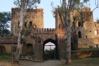 An image of the ruins of Nurpur Fort in Himachal Pradesh, showcasing ancient architecture.