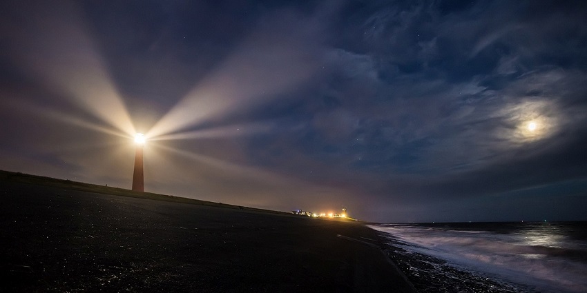 Scenic landscape of lighthouse at Agatti.