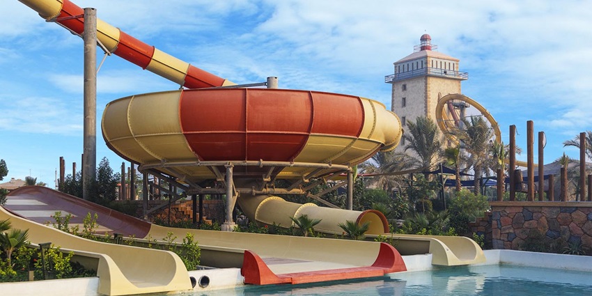 The giant water slide.