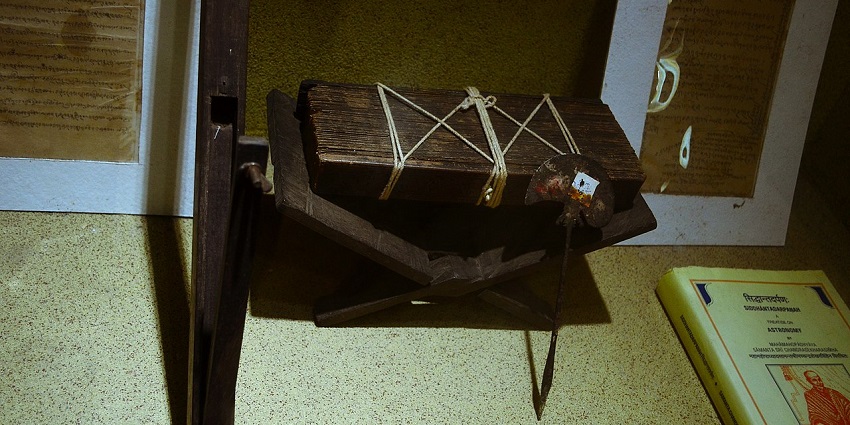 Original palm leaf manuscript of Siddhanta Darpana at Odisha State Museum, another of Cuttack Museums.