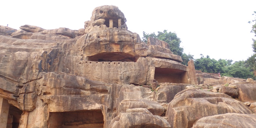 Panoramic snapshot of the ancient historic caves of the beautiful odisha