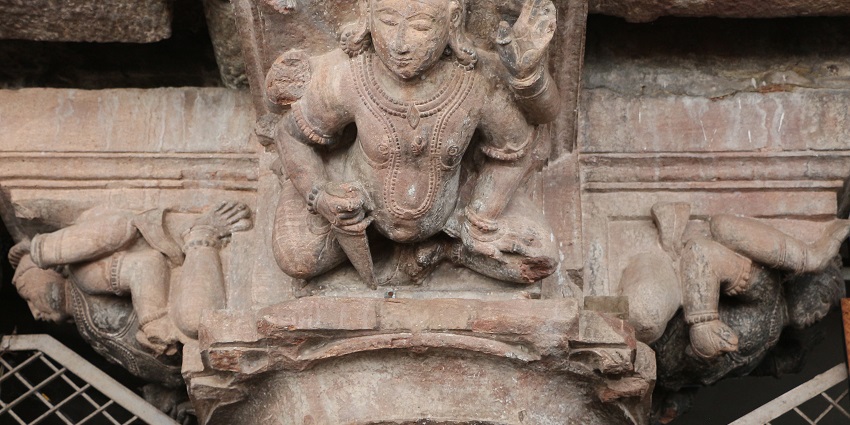 A view of a sculpture in the Omkareshwar Temple, one of the top tourist attractions in Omkareshwar