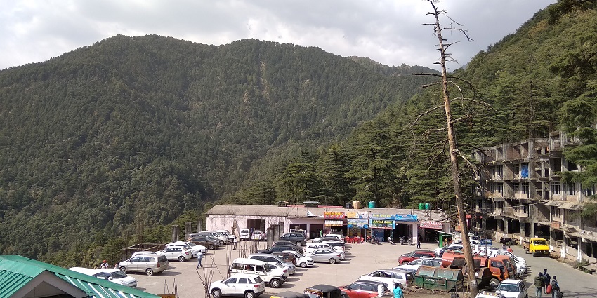 McLeodGanj trekking offers scenic view of the city around wiith bus stand.