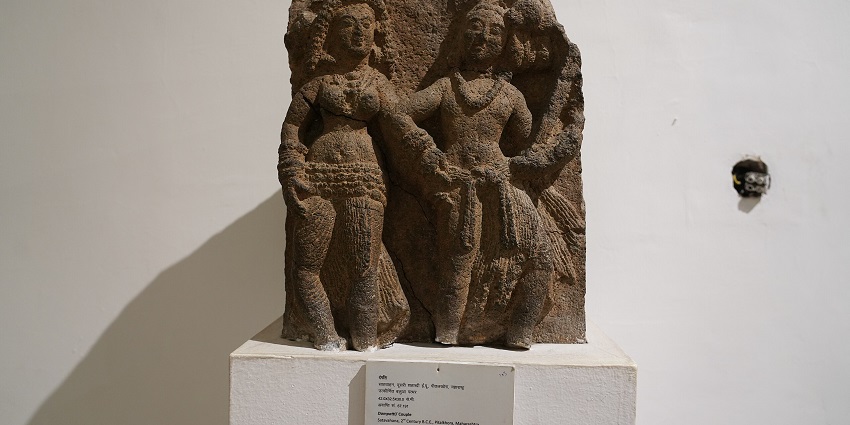 Beautiful remnant of the past a bust of Male and female placed in the museum