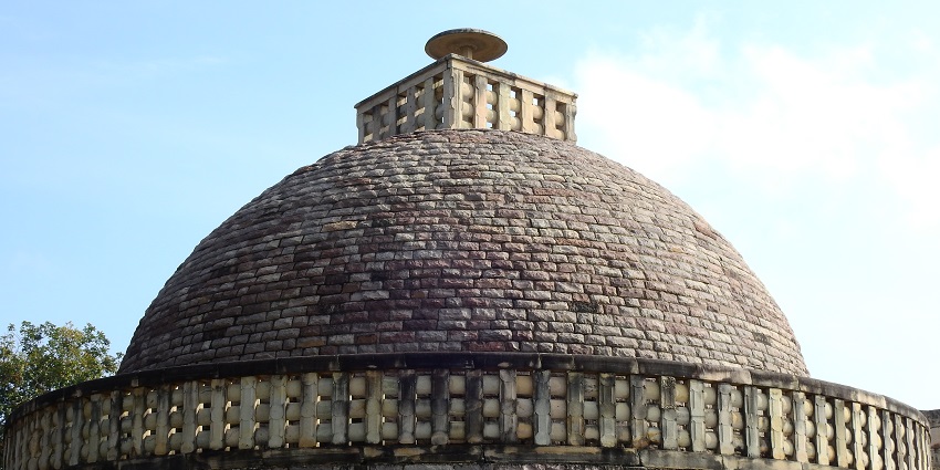 Buddhist Stupa in Vidisha, Madhya Pradesh, featuring ancient stone architecture near Mukundpur zoo
