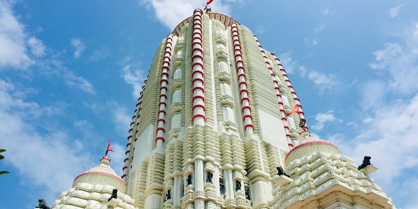 Close up view of one of the most famous and vibrant temples in Jharkhand