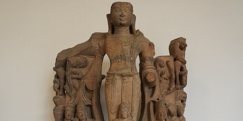 Historic statue of the Surya the Arya vedic sun God in the museum
