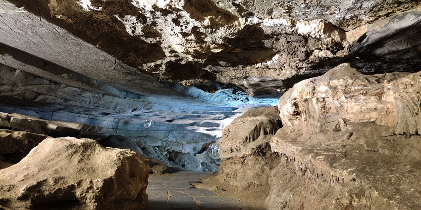 Inside the serene halls of the cave offering a peaceful escape from the bustling city life