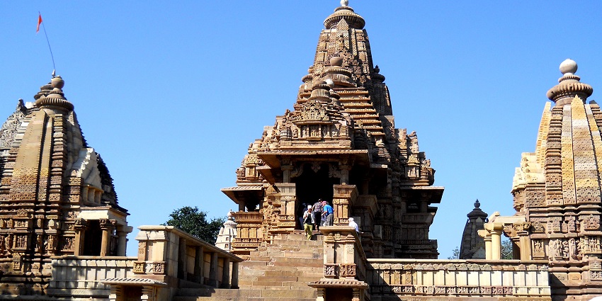 A photo of one of the famous temples like Pashupatinath Temple in Khajuraho, Madhya Pradesh.