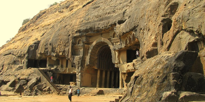 A scenic view of Jogimara and Sita Bengra Caves on the Ramgarh Hills.